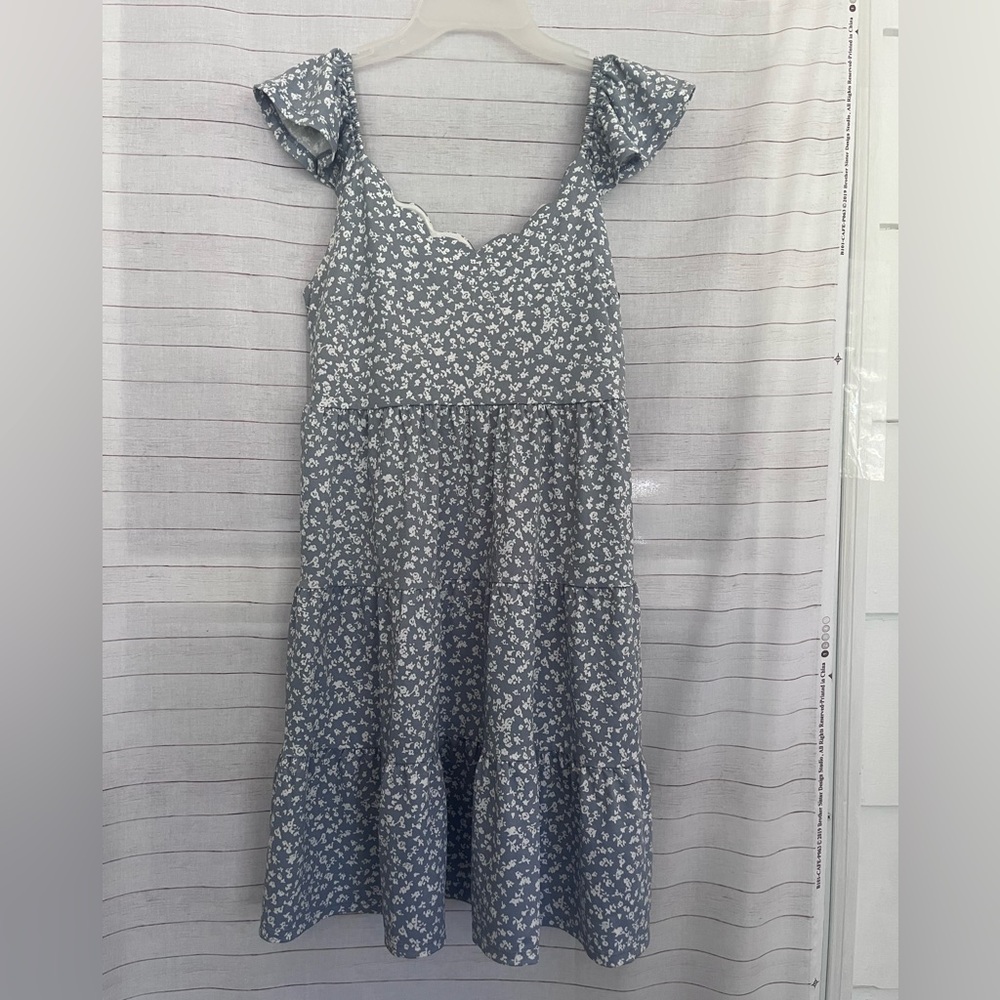 Blue Floral Babydoll Dress